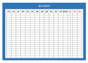初中汇总班级学习考试成绩单