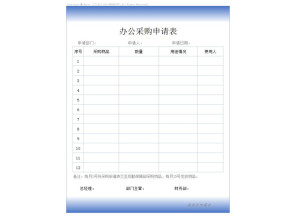 办公采购申请表