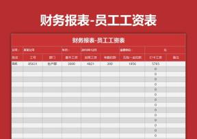 财务报表-员工工资表