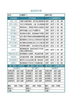 面试评价表