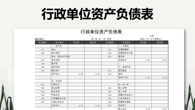 行政单位资产负债表