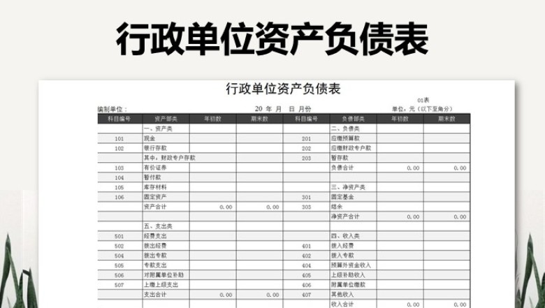 行政单位资产负债表