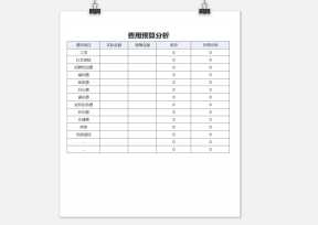 费用预算分析