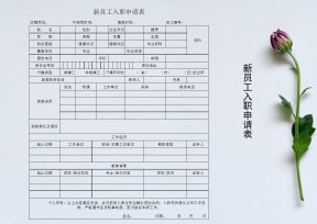 新员工入职申请表