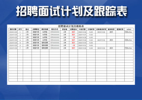 招聘面试计划及跟踪表