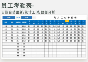员工考勤表