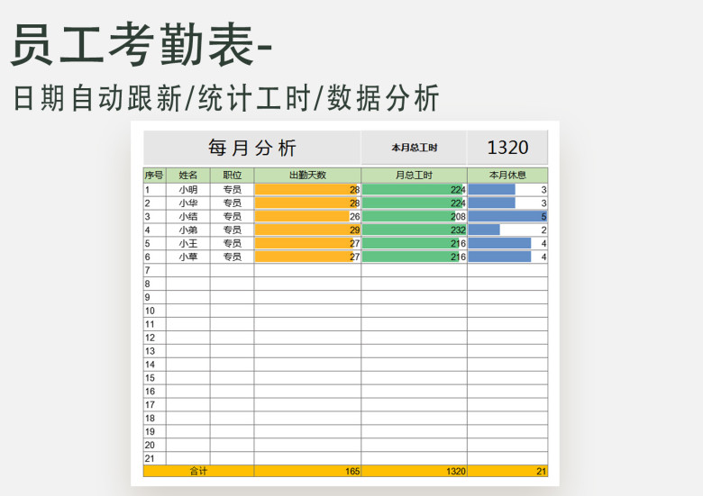 员工考勤表