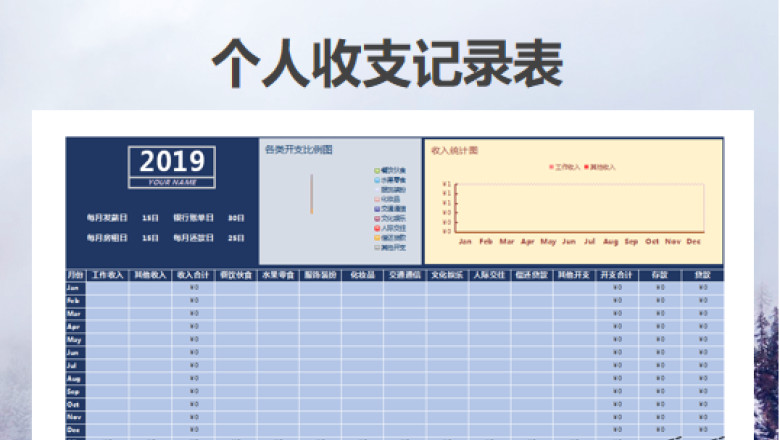 个人收支记录表