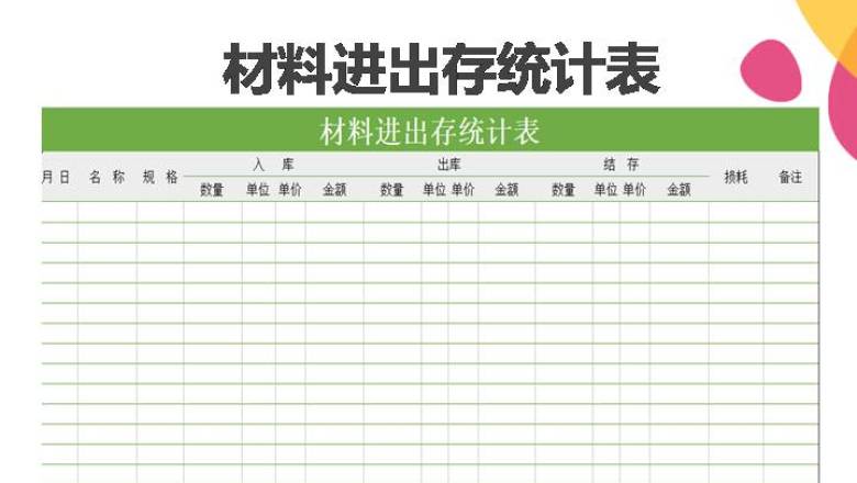 材料进出存统计表