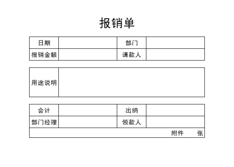 财务费用报销单