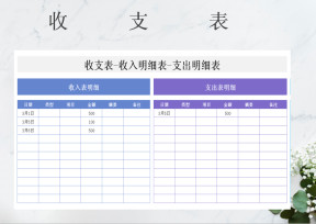 收支表-收入明细表-支出明细表
