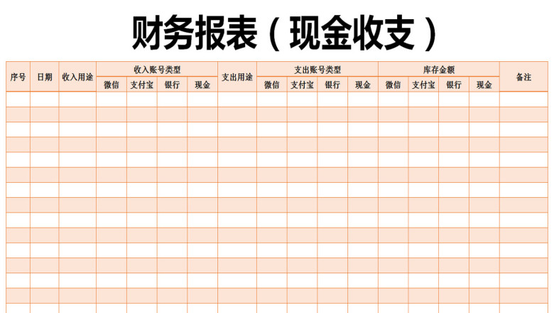 财务报表（现金收支）