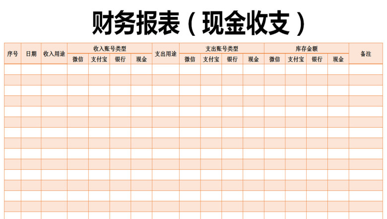 财务报表（现金收支）