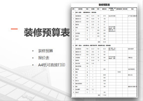 装修预算表