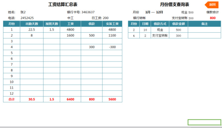 考勤工资核算系统