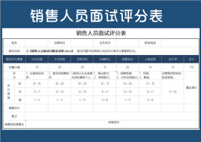 销售入职面试评分表