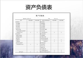 资产负债表（自动计算）