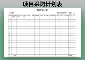项目采购计划表