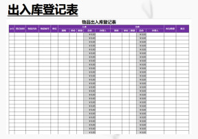 物品出入库登记表