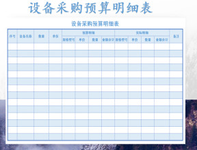 财务管理-设备采购预算明细表