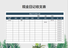 现金日记收支表