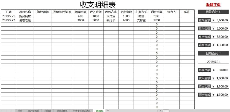 收入支出财务系统（附报帐表）