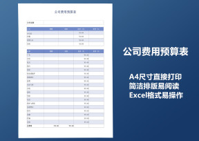 公司费用预算表