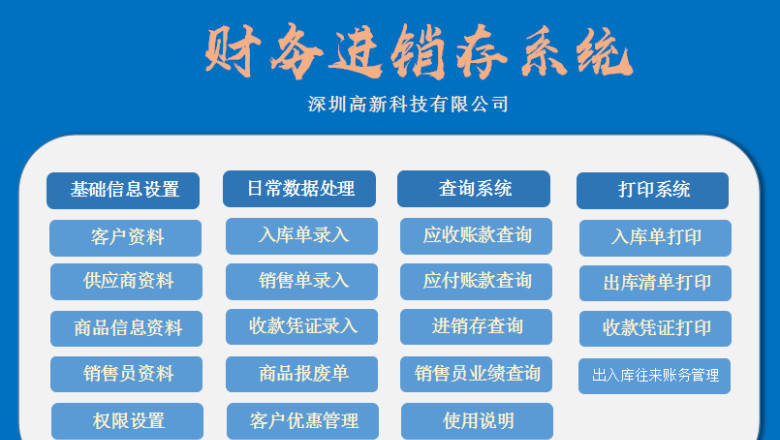 购销存系统（财务记账应收应付款统计）