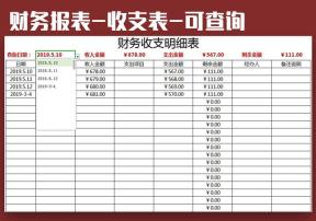 财务报表-现金收支记账