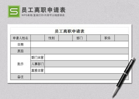 员工离职申请表