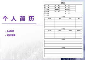 通用简约小清新风简历
