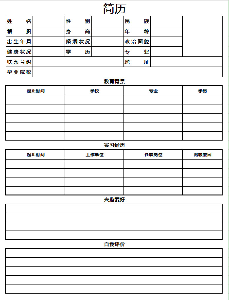 通用简约小清新风简历
