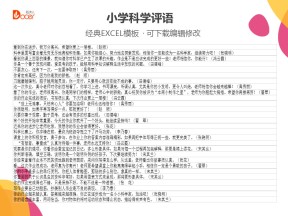 小学科学评语