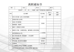 离职通知书