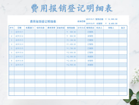 费用报销登记明细表