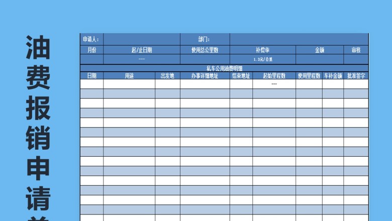 油费报销申请单