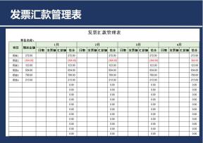 发票汇款管理表