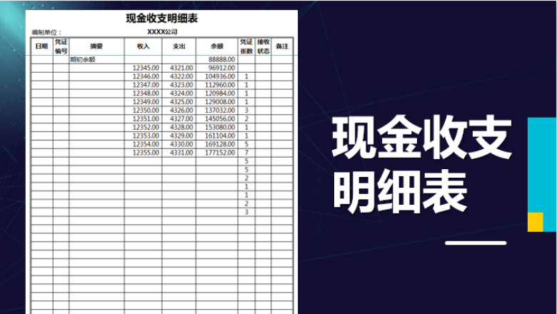 现金收支明细表