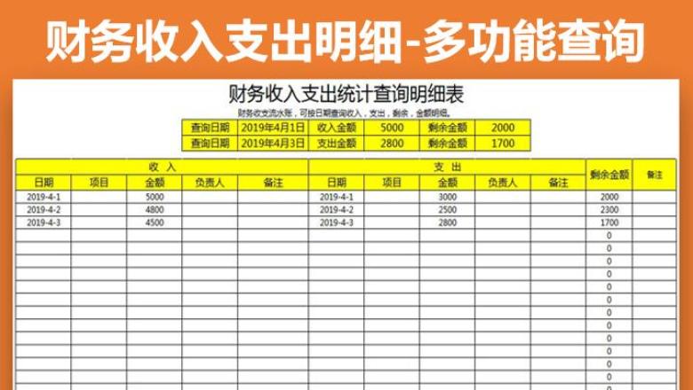 财务报表-收支明细-查询统计功能