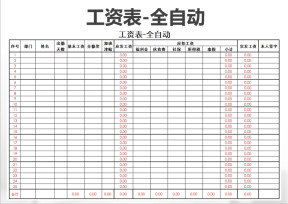 工资统计表-全自动