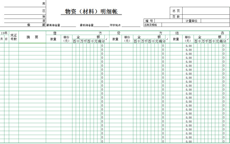 物资材料明细帐