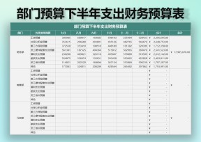 部门预算下半年支出财务预算表