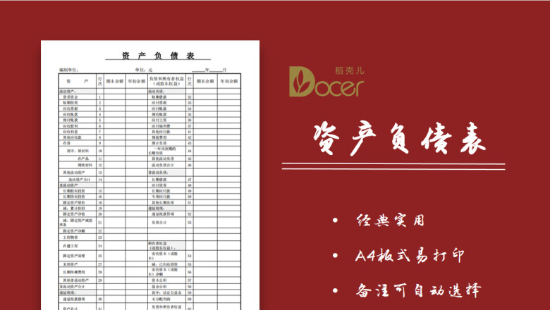 资产负债表（标准）