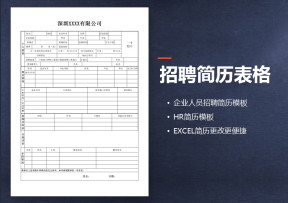 公司招聘表格标准模板