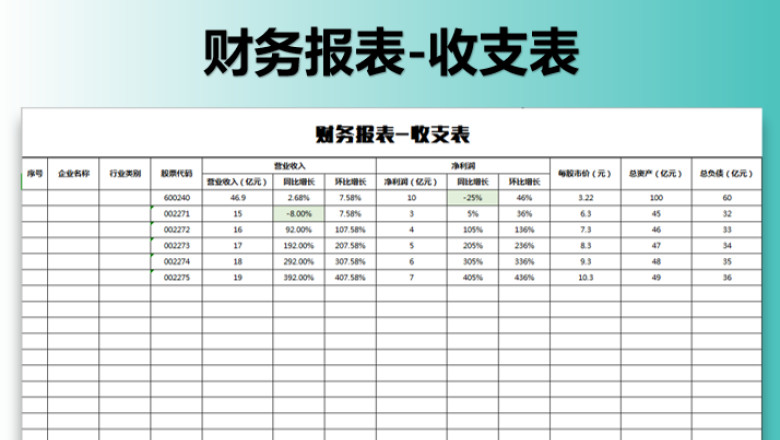 财务报表-收支表