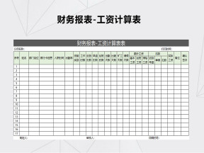 财务报表-工资计算表