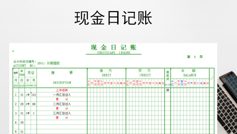 现金日记账