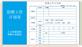招聘工作计划表