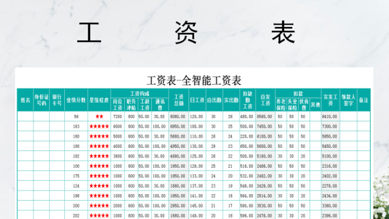 工资表-全智能工资表