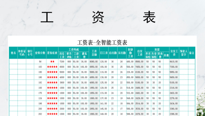 工资表-全智能工资表